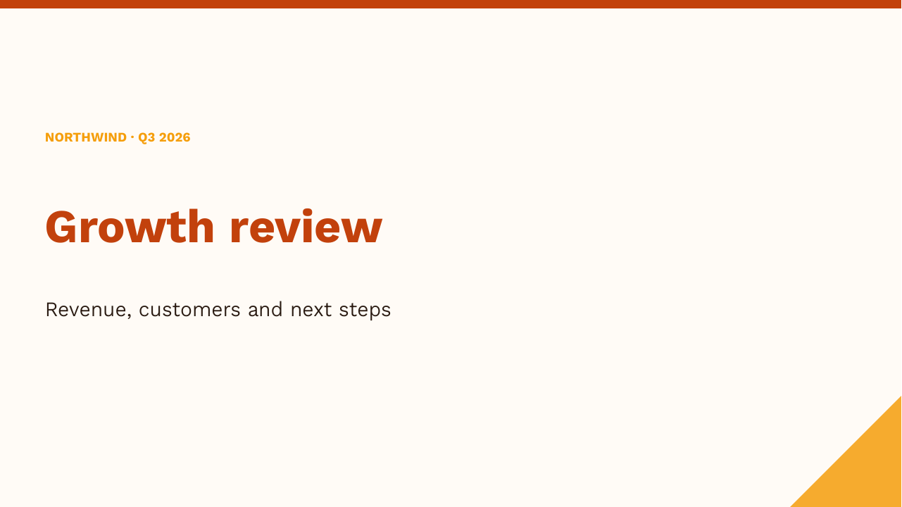 Orange style title slide